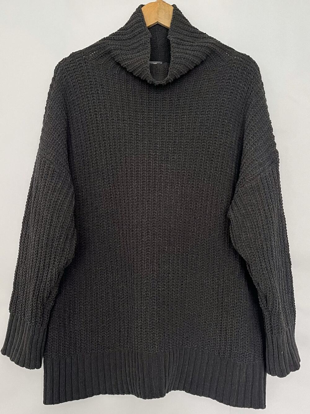 Aerie Tunic Sweater Oversized Chunky Knit Turtleneck Size Medium Gray Soft Cozy